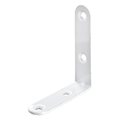 Équerre de chaise, 15 x 60 x 60 x 2 mm, Acier, époxy, blanc