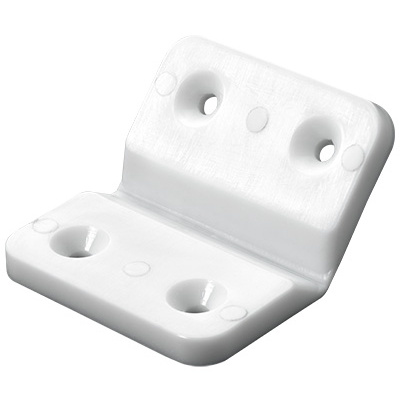 Corner connector, 4 x 40 x 50 mm, plastic, white