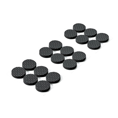 Pads antidérapants autocollants et tampons de protection, rond, Ø 25 x 5 mm, éthylène-acétate de vinyle, noir
