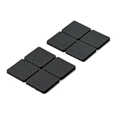 Selbstklebende Antirutschpads und Schutzpuffer, eckig, 40 x 40 x 5 mm, Ethylenvinylacetat, schwarz