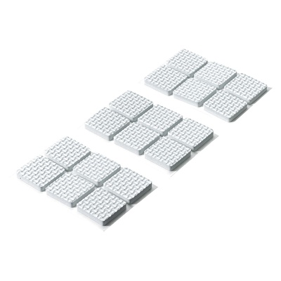 Selbstklebende Antirutschpads und Schutzpuffer, eckig, 25 x 25 x 5 mm, Ethylenvinylacetat, weiß