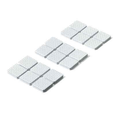 Selbstklebende Antirutschpads und Schutzpuffer, eckig, 28 x 28 x 5 mm, Ethylenvinylacetat, weiß