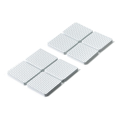 Selbstklebende Antirutschpads und Schutzpuffer, eckig, 40 x 40 x 5 mm, Ethylenvinylacetat, weiß