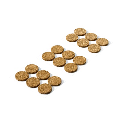 Cork glides, self-adhesive, round, Ø 21 x 3 mm, cork
