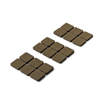 Felt glide, self-adhesive, rectangular, 22 x 22 x 4,5 mm, synthetic felt, brown