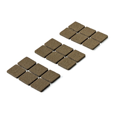 Felt glide, self-adhesive, rectangular, 25 x 25 x 4,5 mm, synthetic felt, brown