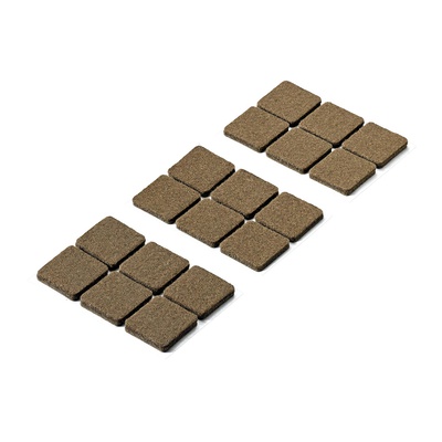 Felt glide, self-adhesive, rectangular, 28 x 28 x 4,5 mm, synthetic felt, brown
