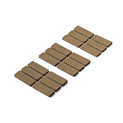 Felt glide, self-adhesive, rectangular, 16 x 44 x 4,5 mm, synthetic felt, brown