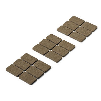 Felt glide, self-adhesive, rectangular, 22 x 36 x 4,5 mm, synthetic felt, brown