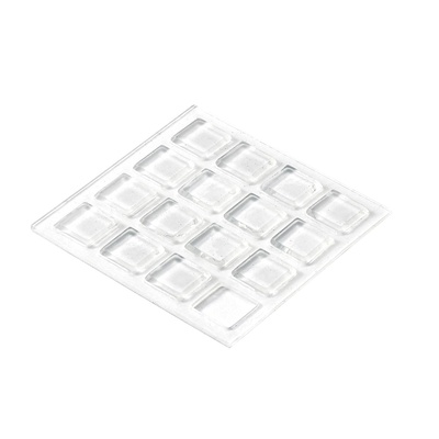 Selbstklebende Anschlagpuffer, 10 x 10 x 2 mm, Kunststoff, transparent