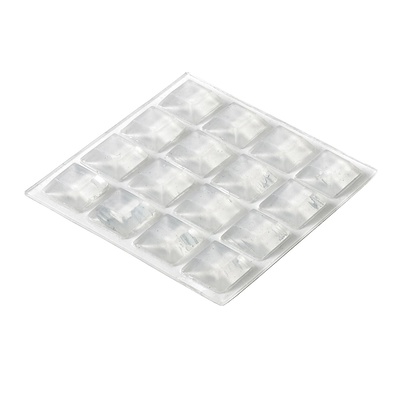 Selbstklebende Anschlagpuffer, 13 x 13 x 5 mm, Kunststoff, transparent