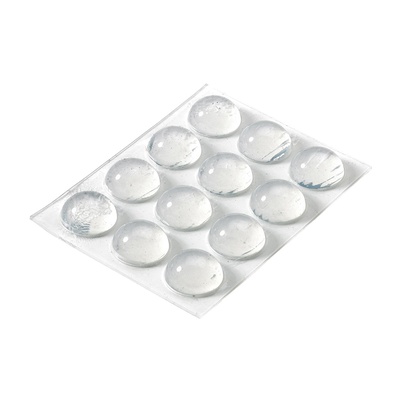 Self adhesive door buffers, Ø 16 x 8 mm, plastic, transparent