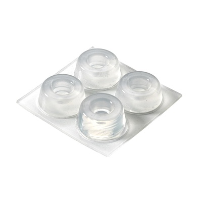 Tampons de butée á visser ou á coller, Ø 22 x 10 mm, Plastique, transparent