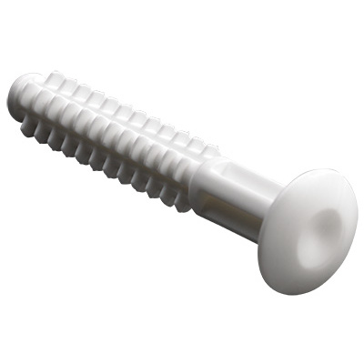 Cheville en plastique à rainure à enfoncer, Ø 6,9 x 39 mm, Plastique, blanc