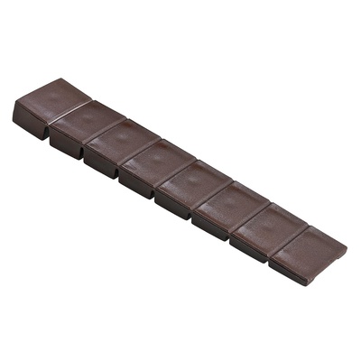 Furniture levelling wedge for snapping off, 8 x 20 x 100 mm, plastic, brown