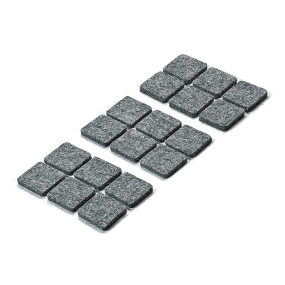 Patins de parquet autocollants, 20 x 20 x 3 mm, feutre de laine, Gris