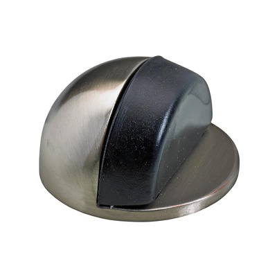 Door stop for screwing on, Ø 43 x 21,5 mm, steel, nickel plated