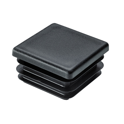 Plug in glides for square tubes, 40 x 40 mm, plastic, black