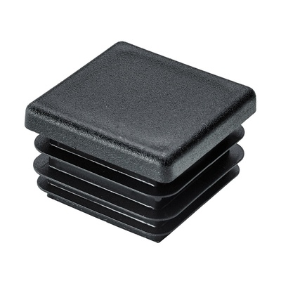 Plug in glides for square tubes, 30 x 30 mm, plastic, black