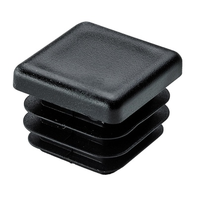 Plug in glides for square tubes, 20 x 20 mm, plastic, black