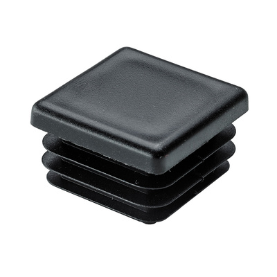Plug in glides for square tubes, 25 x 25 mm, plastic, black
