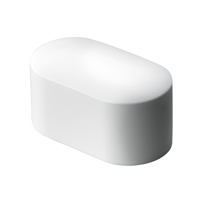 Capuchon pour pieds pour tubes ovales, 38 x 20 mm, Plastique, blanc