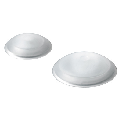 Tampons muraux à visser ou à coller, Ø 40x11 mm &amp; Ø 60x15 mm, Plastique, transparent