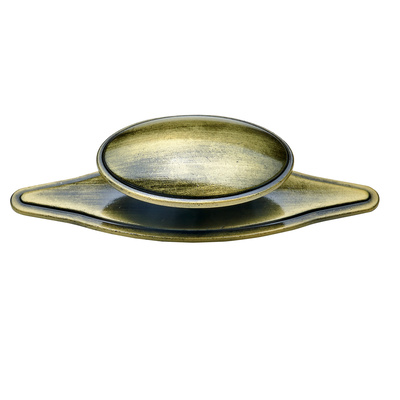 Bouton de meuble, 77 x 26 x 20 mm, Zamak, laitonné, bruni