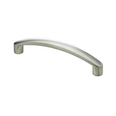 Furniture Handle, ◘──◘ 96 mm, 106,5 x 11 x 23,5 mm, die-cast zinc, stainless steel look