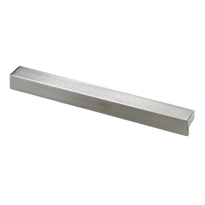 Poignée de meuble, ◘──◘ 128 mm, 144 x 13 x 15 mm, Aluminium, Aspect inox