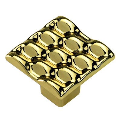 Bouton de meuble, 25 x 25 x 20 mm, Zamak, laitonné