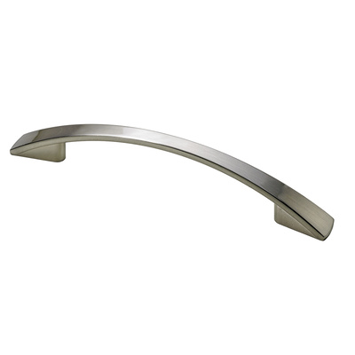 Furniture Handle, ◘──◘ 96 mm, 135 x 12 x 25 mm, die-cast zinc, stainless steel look