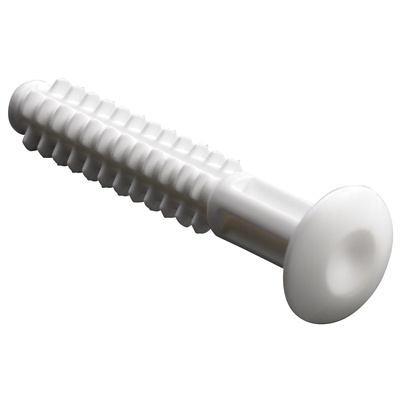 Cheville en plastique à rainure à enfoncer, Ø 6,9 x 39 mm, Plastique, blanc
