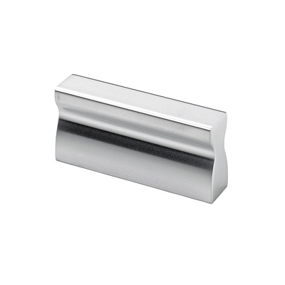 Furniture Handle, ◘──◘ 32 mm, 46 x 10 x 23 mm, aluminium, aluminium look