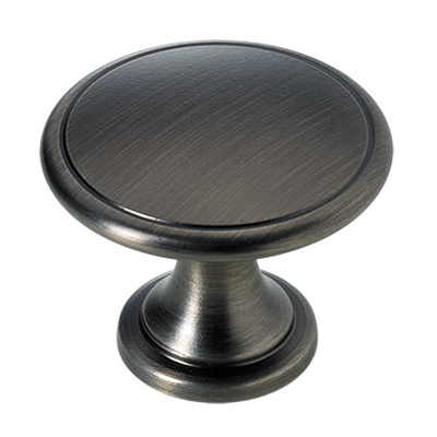 Furniture knob, Ø 45 x 35 mm, die-cast zinc, nickel plated, black