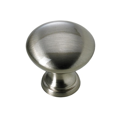 Bouton de meuble, Ø 30 x 30 mm, Aluminium, Aspect inox