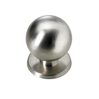 Furniture knob, Ø 29 x 36 mm, die-cast zinc, stainless steel look