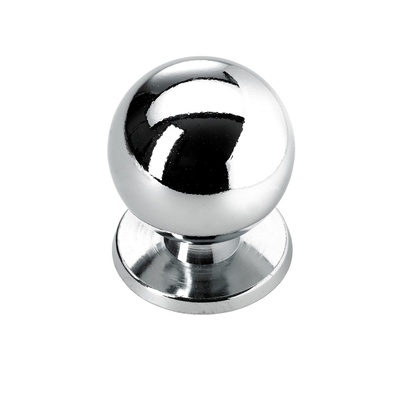 Furniture knob, Ø 29 x 36 mm, die-cast zinc, chrome plated
