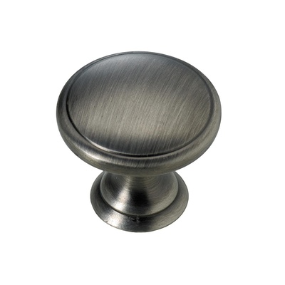 Furniture knob, Ø 32 x 29 mm, die-cast zinc, nickel plated, black