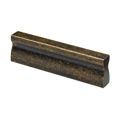 Furniture Handle, ◘──◘ 64 mm, 78 x 10 x 23 mm, aluminium, brass plated, burnished