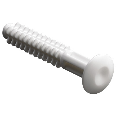 Cheville en plastique à rainure à enfoncer, Ø 6,9 x 39 mm, Plastique, blanc