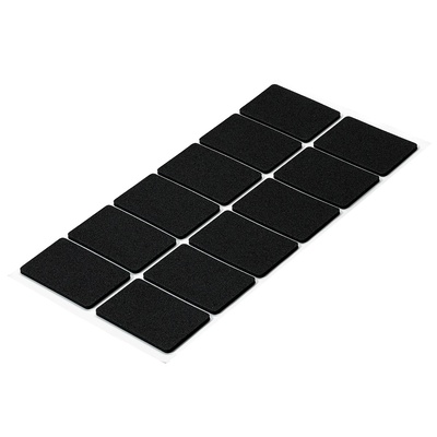 Selbstklebende Antirutschpads und Schutzpuffer, eckig, 35 x 55 x 2 mm, Ethylenvinylacetat, schwarz