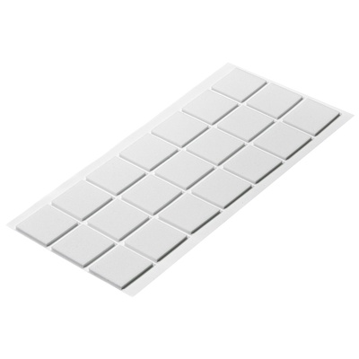 Selbstklebende Antirutschpads und Schutzpuffer, eckig, 30 x 30 x 2 mm, Ethylenvinylacetat, weiß