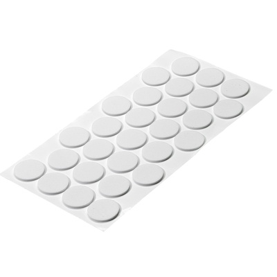 Pads antidérapants autocollants et tampons de protection, rond, Ø 28 x 2 mm, éthylène-acétate de vinyle, blanc
