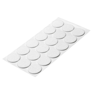Patins de feutre autocollants, rond, Ø 35 x 2 mm, feutre synthétique, blanc