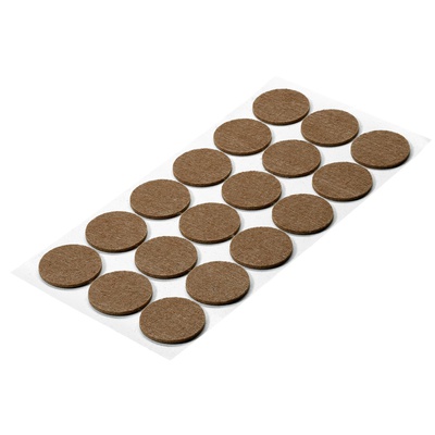Patins de feutre autocollants, rond, Ø 35 x 2 mm, feutre synthétique, brun