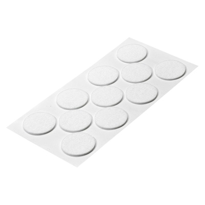 Patins de feutre autocollants, rond, Ø 40 x 2 mm, feutre synthétique, blanc