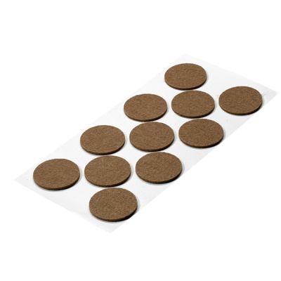 Patins de feutre autocollants, rond, Ø 40 x 2 mm, feutre synthétique, brun