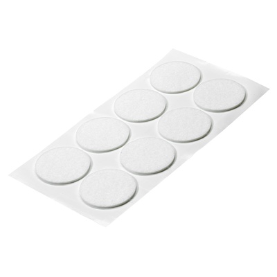 Patins de feutre autocollants, rond, Ø 50 x 2 mm, feutre synthétique, blanc