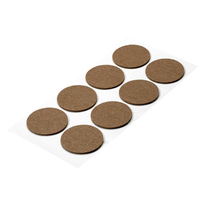 Patins de feutre autocollants, rond, Ø 50 x 2 mm, feutre synthétique, brun